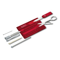 Швейцарская карточка Victorinox SwissCard Classic, 10 функций, корпус из красного полупрозрачного пластика