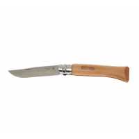 Нож OPINEL №10, нержавеющая сталь, рукоять из бука, со штопором