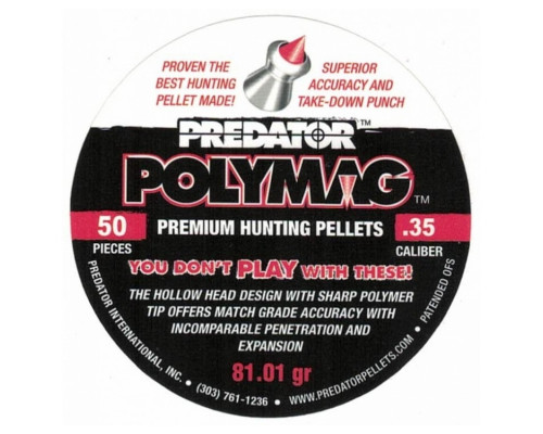 Пули JSB Predator Polymag 9,0 мм, 5,25 грамм, 50 штук